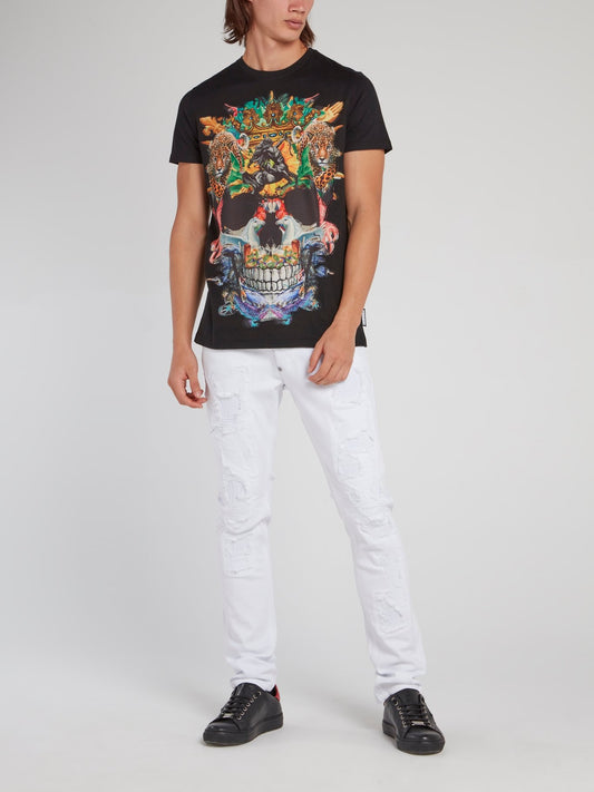 Black Abstract Skull T-Shirt