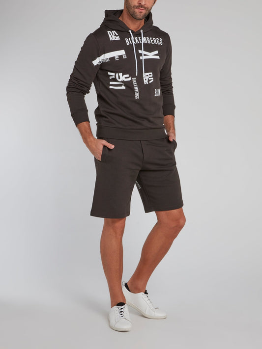 Dark Grey Statement Active Shorts