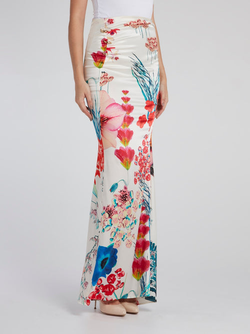 Corsage Trumpet Maxi Skirt