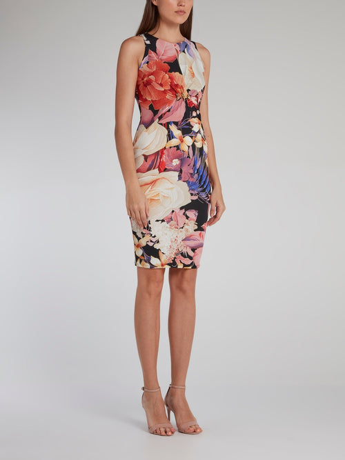 Corsage Keyhole Bodycon Dress