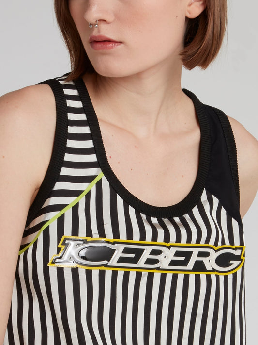 Floral Stripe Logo Tank Top