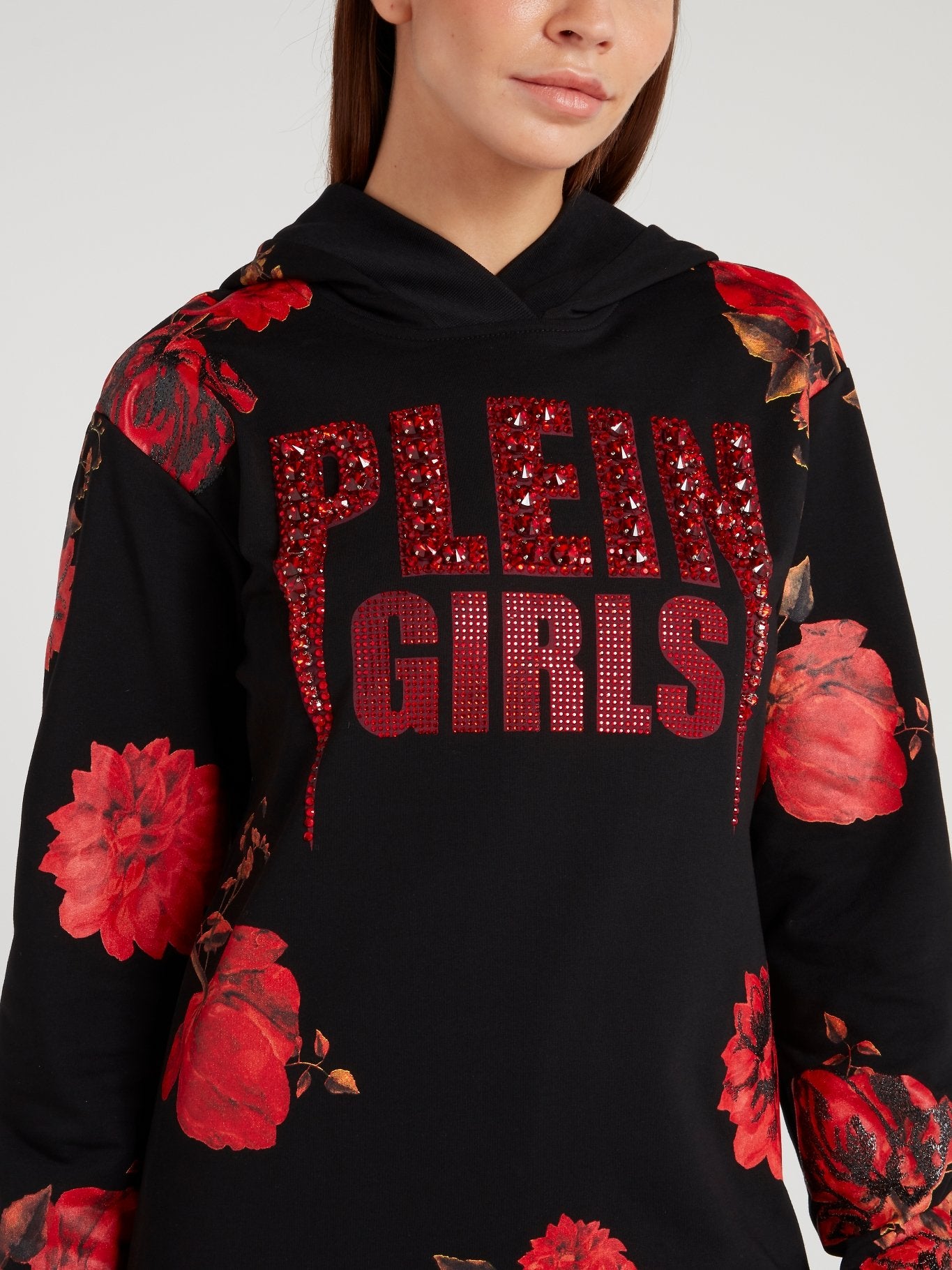 Flower Print Hoodie Sweatshirt