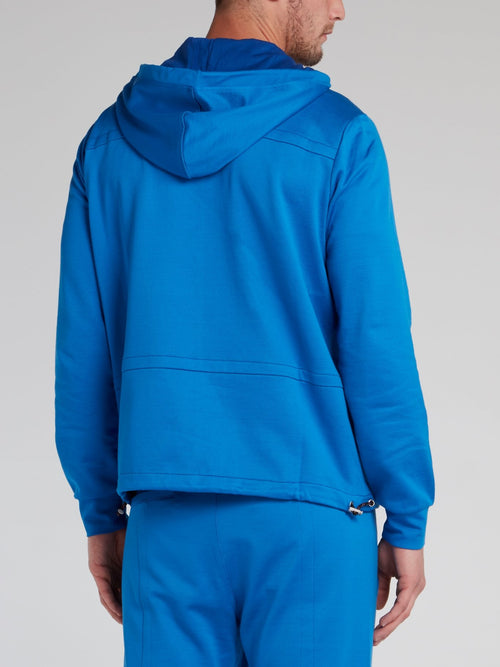 Blue Statement Zip Up Jacket