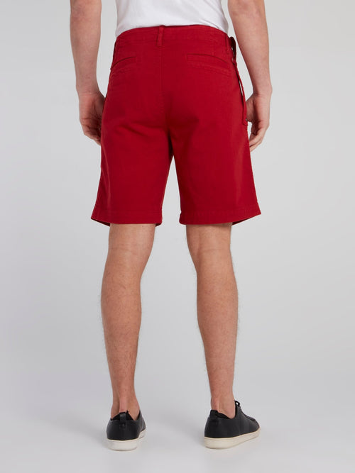 Red Chino Bermuda Shorts