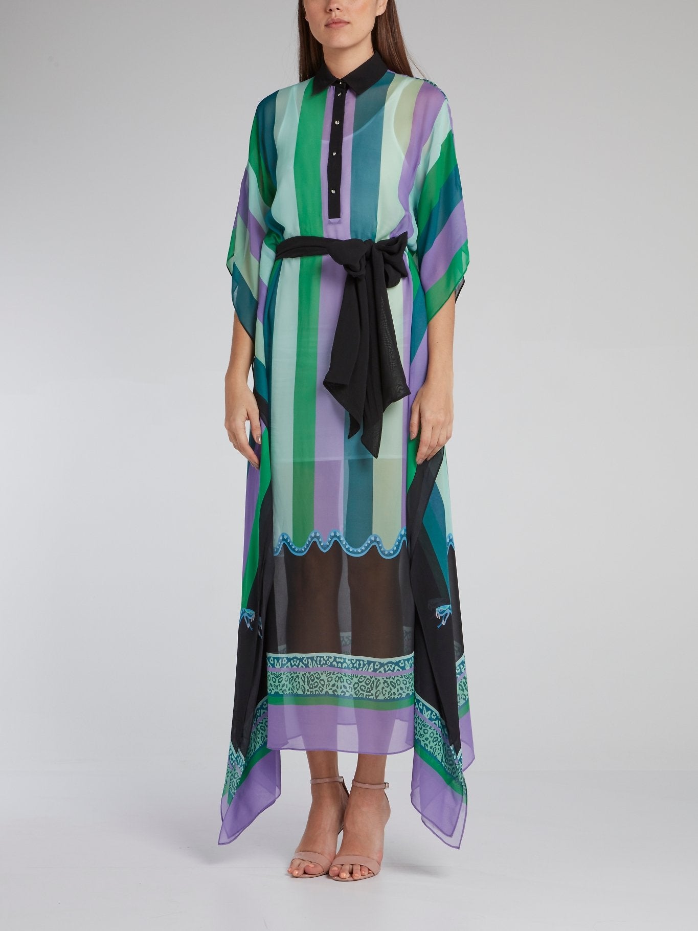 Colour Block Stripe Maxi Dress