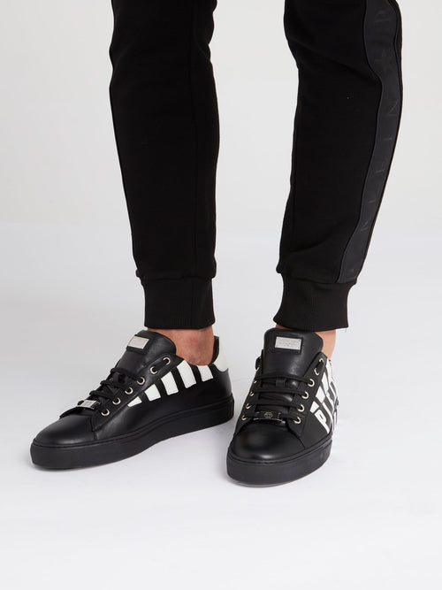 Black Lace Up Contrast Sneakers