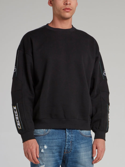 Black Logo Tape Sweatshirt