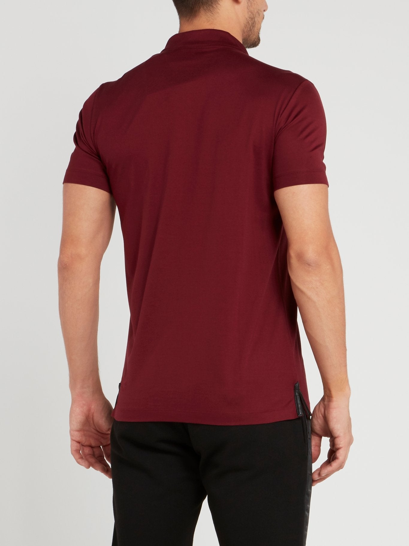 Burgundy Monogram Polo Shirt