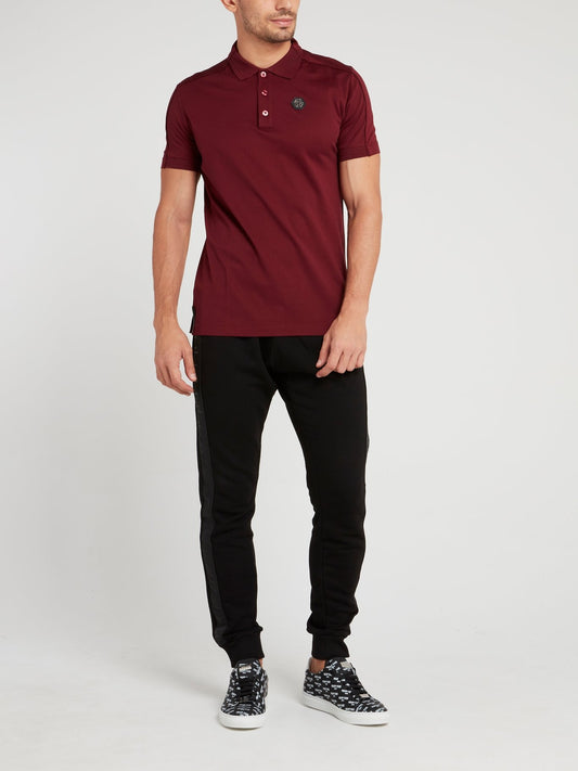 Burgundy Monogram Polo Shirt