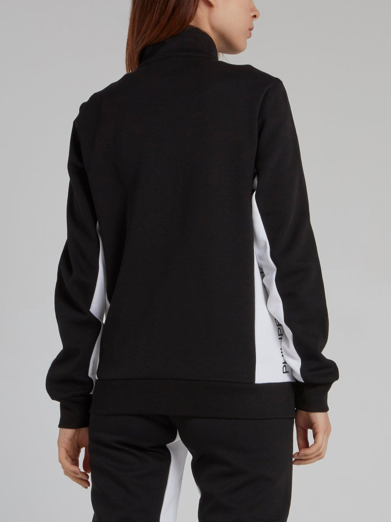 Black Contrast High Neck Active Jacket