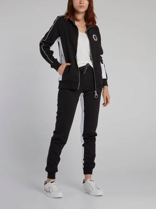 Black Contrast High Neck Active Jacket