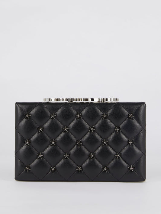 Black Star Studded Quilt Clutch