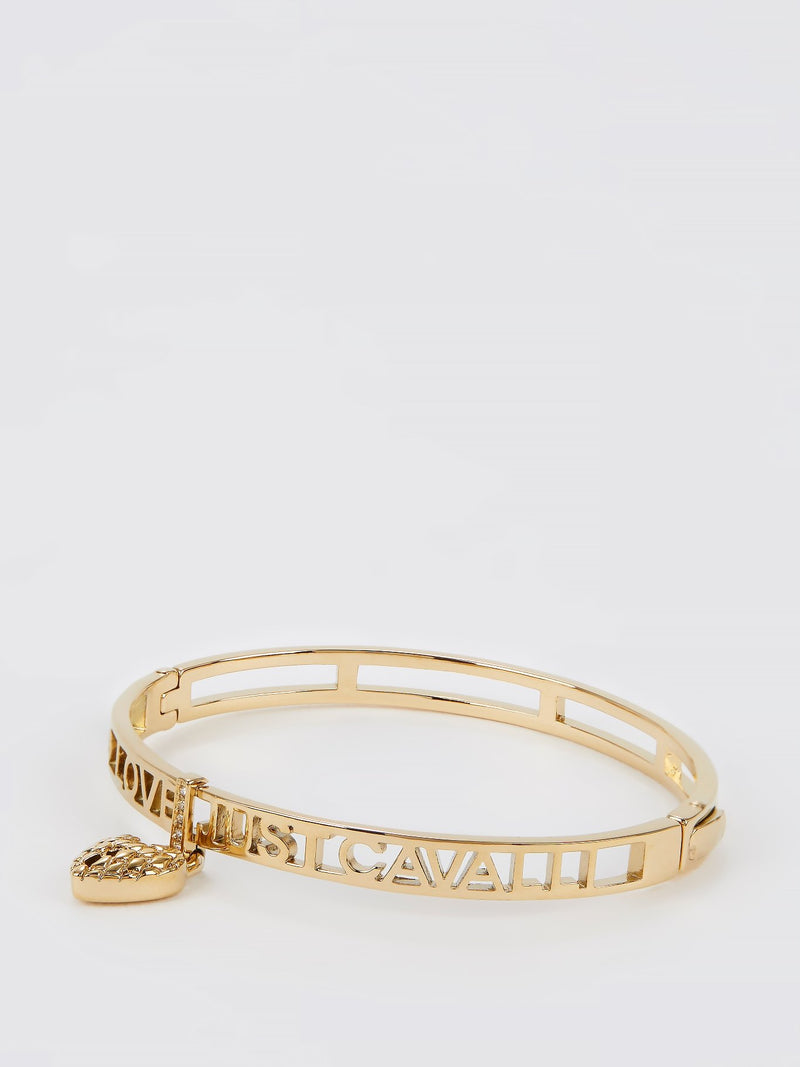 Gold Heart Embellished Bangle