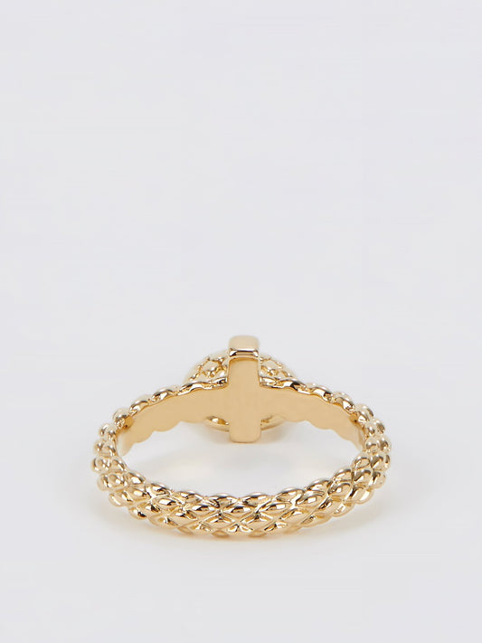 Gold Heart Embellished Ring - Size 7
