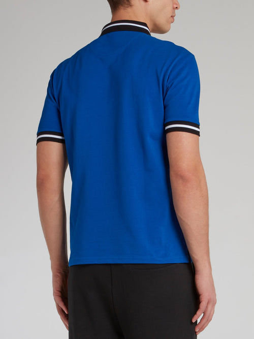 Blue Stripe Trim Polo Shirt