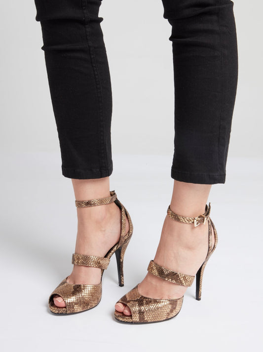 Python Effect Ankle Strap Sandals