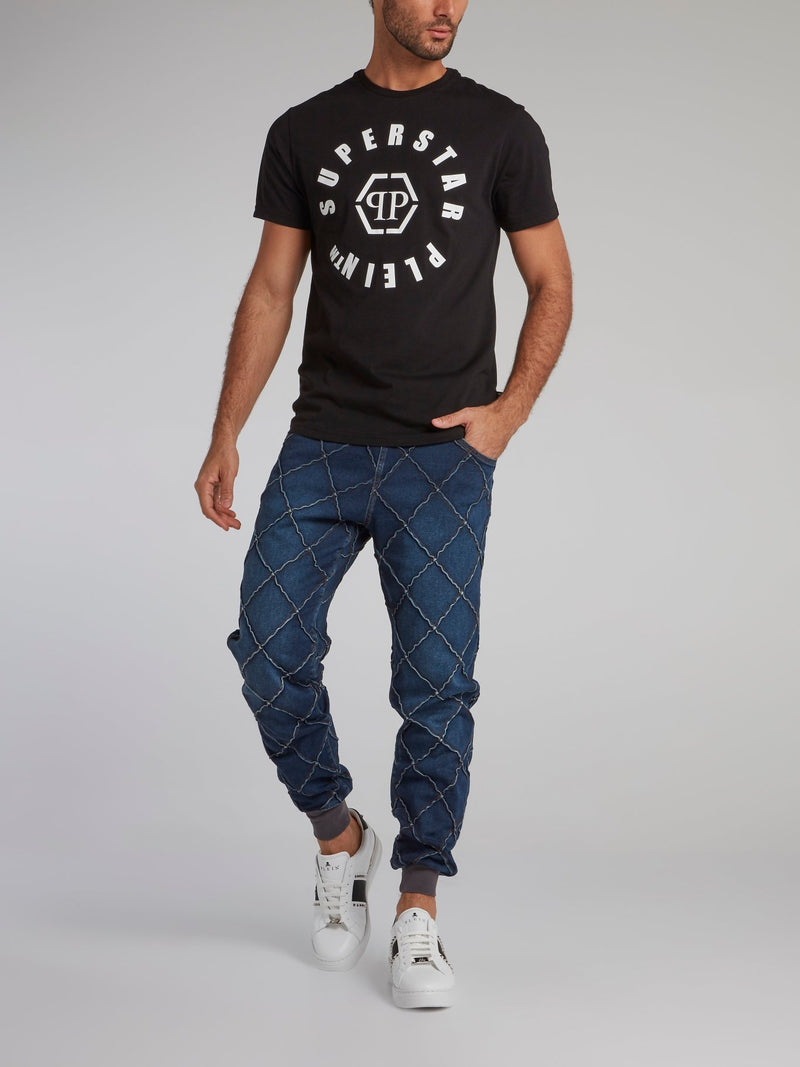 Black Monogram Statement T-Shirt