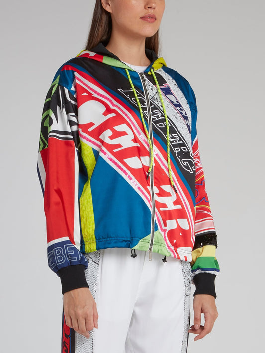 Logo Sequin Panel Statement Jacket