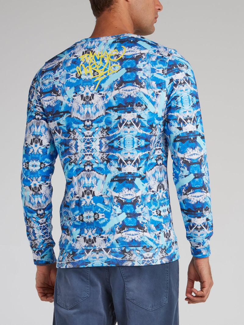 Jeremias Blue Paint Print Sweatshirt