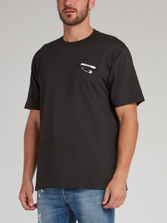 Black Embellished Logo T-Shirt
