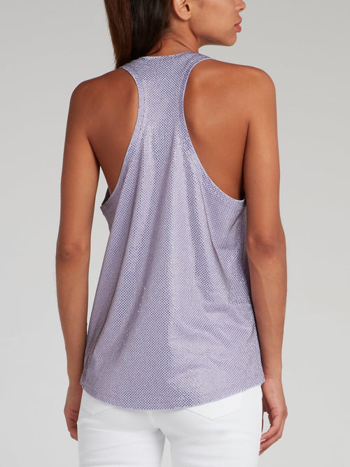 Purple Racerback Crystal Tank Top