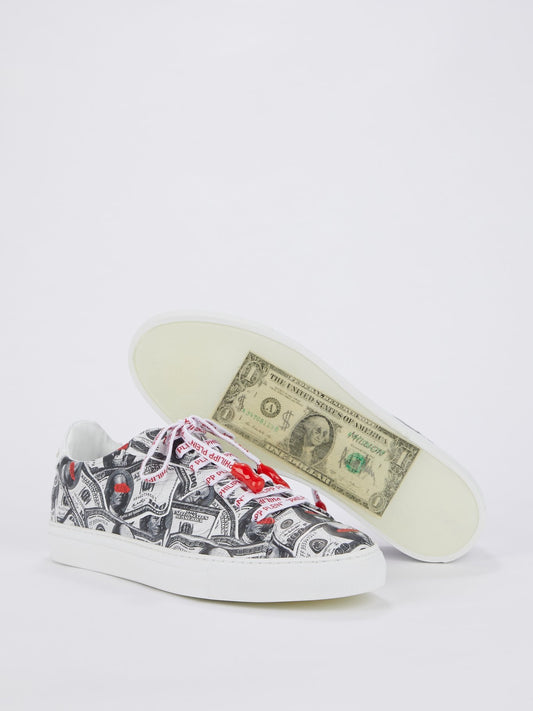 Dollar Skull Logo Lace Sneakers