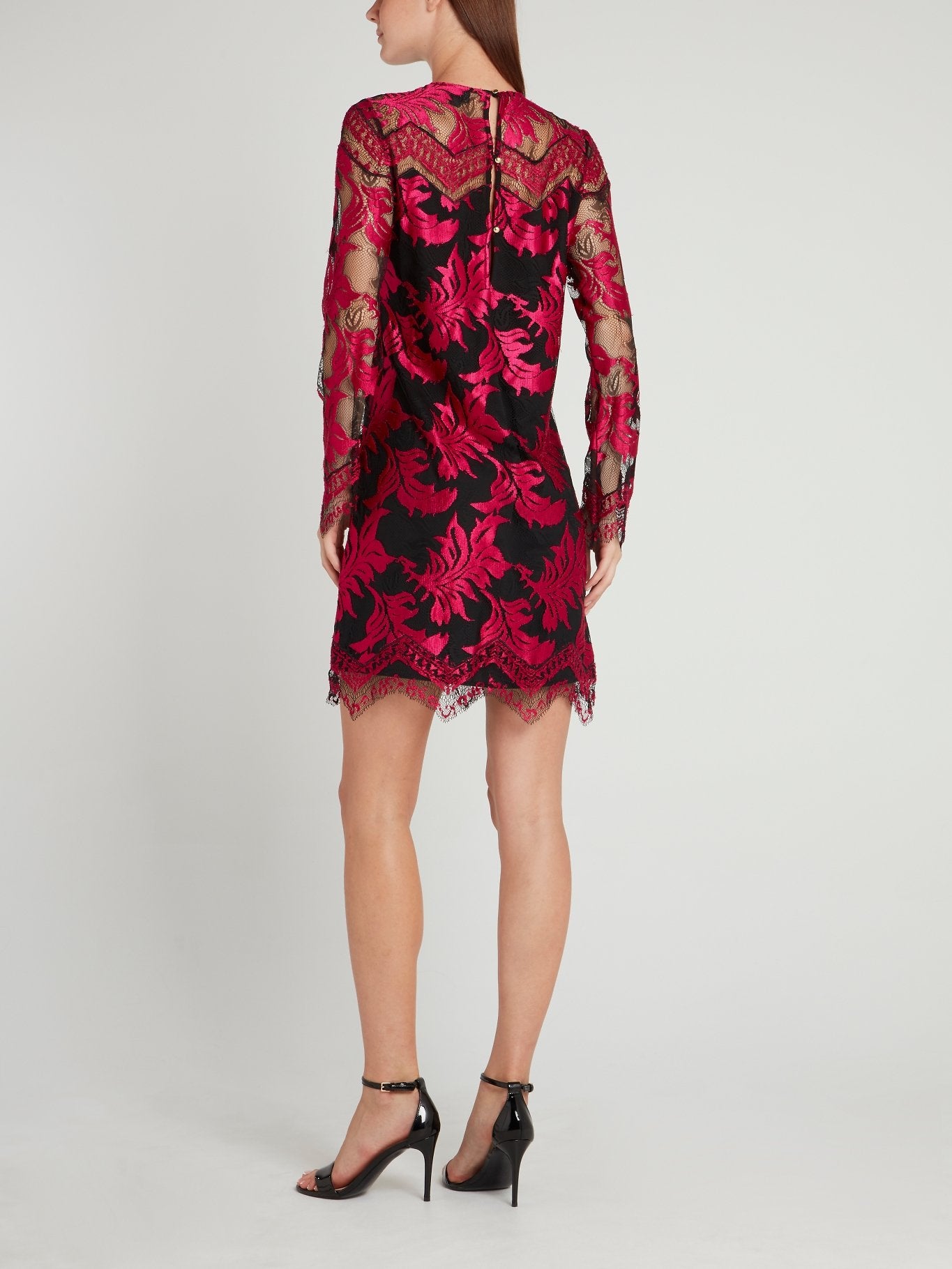 Fuchsia Embroidered Lace Dress