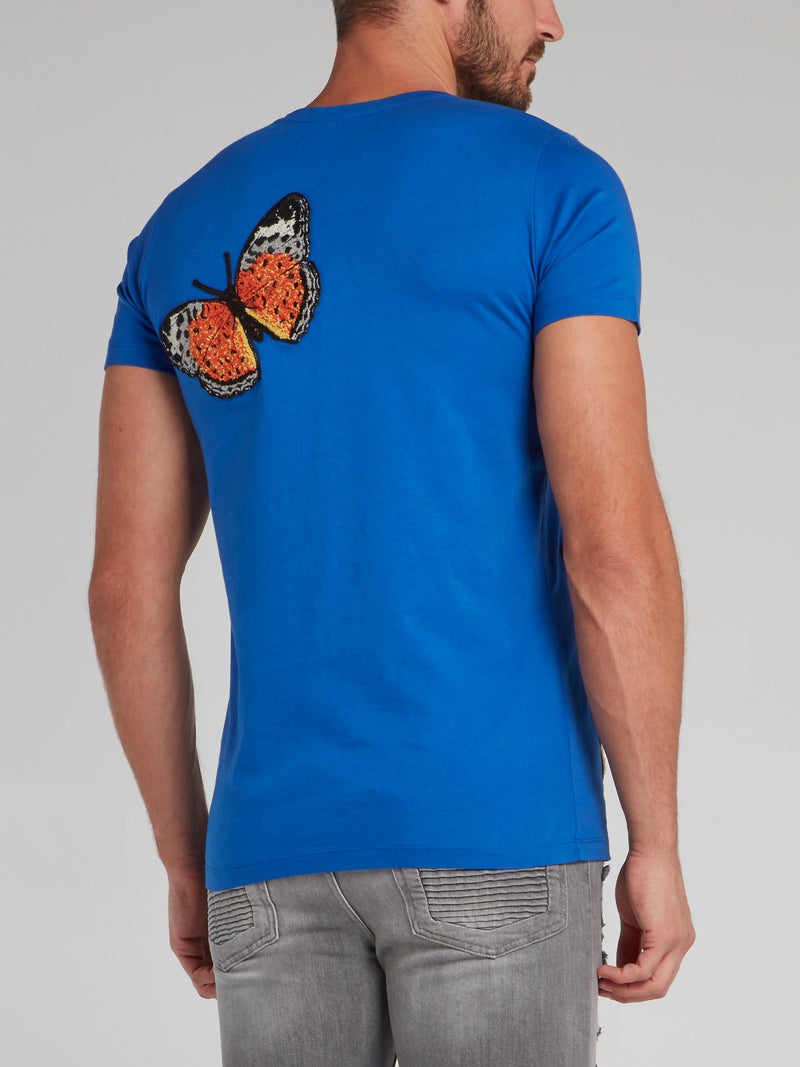 Blue Butterfly Patch T-Shirt