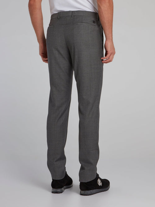 Grey Woven Suit Trousers