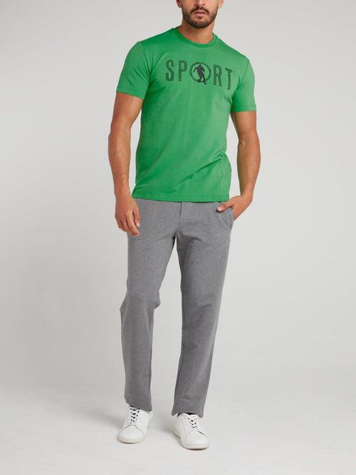 Green Sport Print T-Shirt