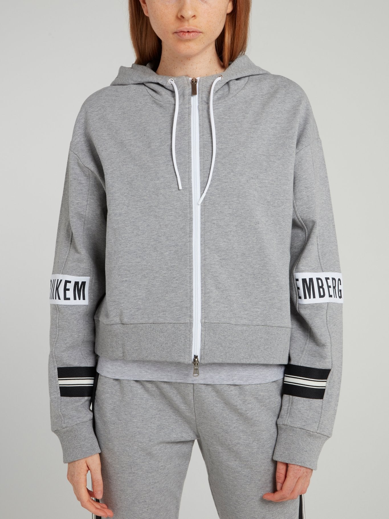 Grey Logo Sleeve Sweat Jacket