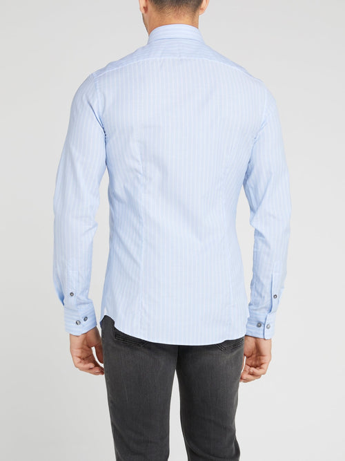 Light Blue Striped Long Sleeve Shirt