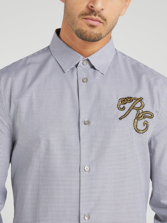Micro Check Long Sleeve Shirt