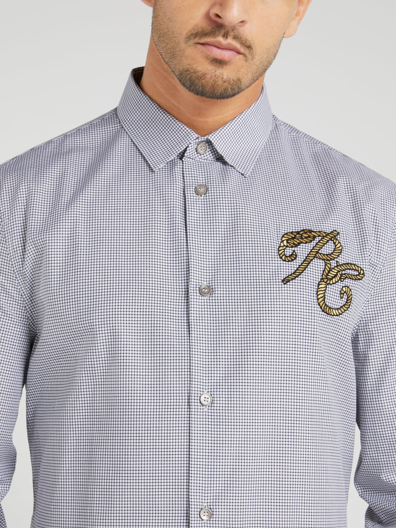 Micro Check Long Sleeve Shirt