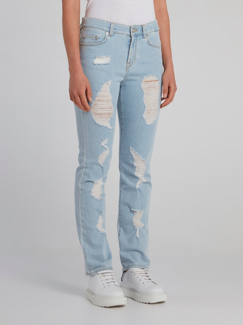 Blue Tattered Denim Jeans