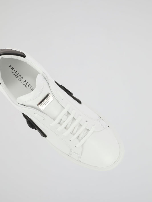 White Contrast Low Top Sneakers