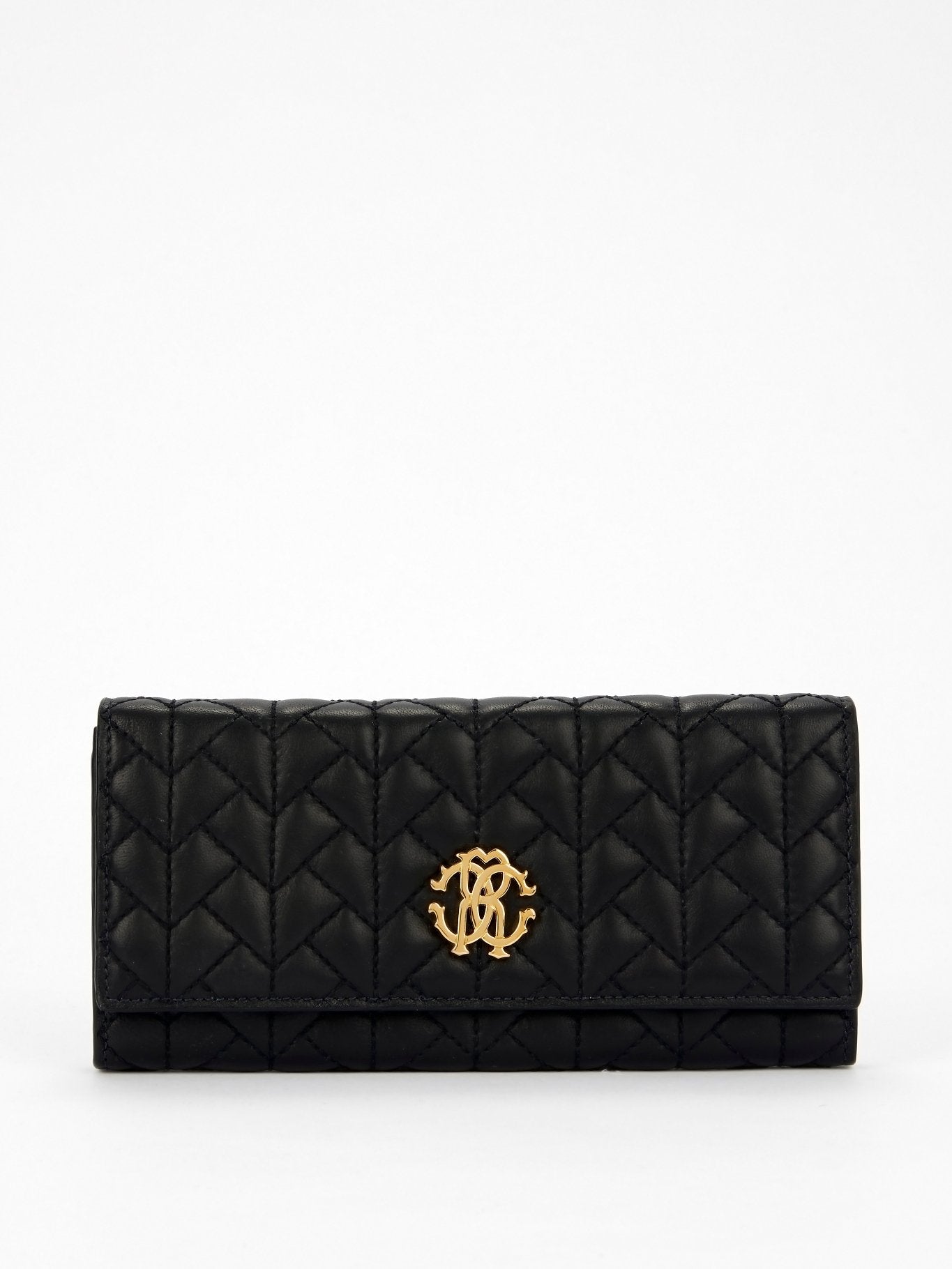 Black Quilted Continental Clutch