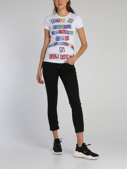 White Block Letter Statement T-Shirt