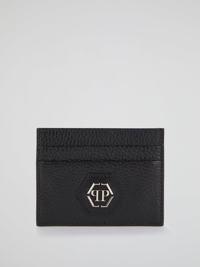 Black Monogram Patched Credit Card Holder