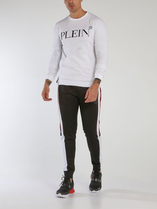 Black Skull Side Stripe Jogging Trousers