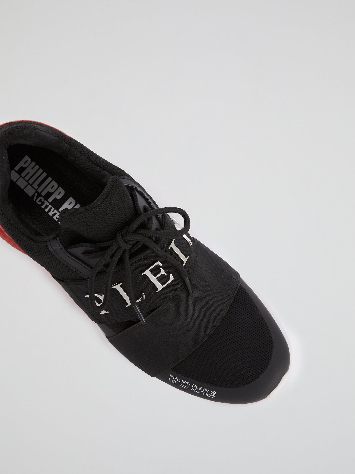 Black Elastic Front Strap Mesh Sneakers