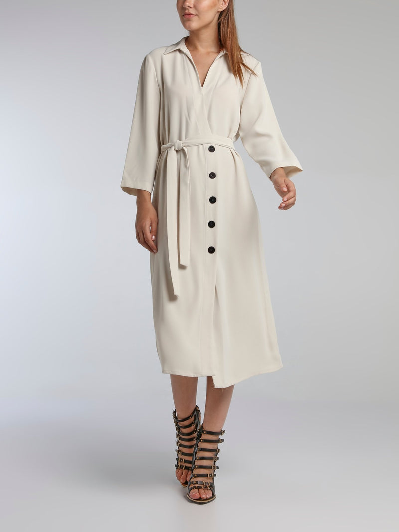 Lucia White Coat Midi Dress