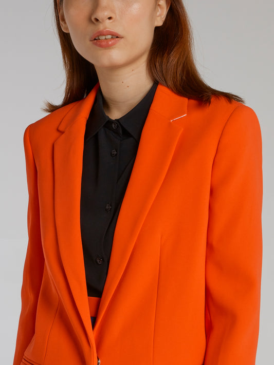 Orange Folding Sleeve Blazer