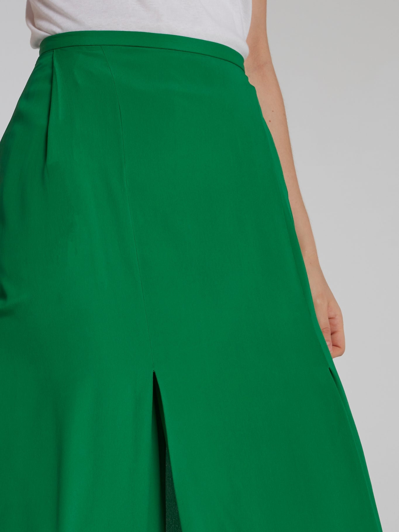 Green Godet Maxi Skirt