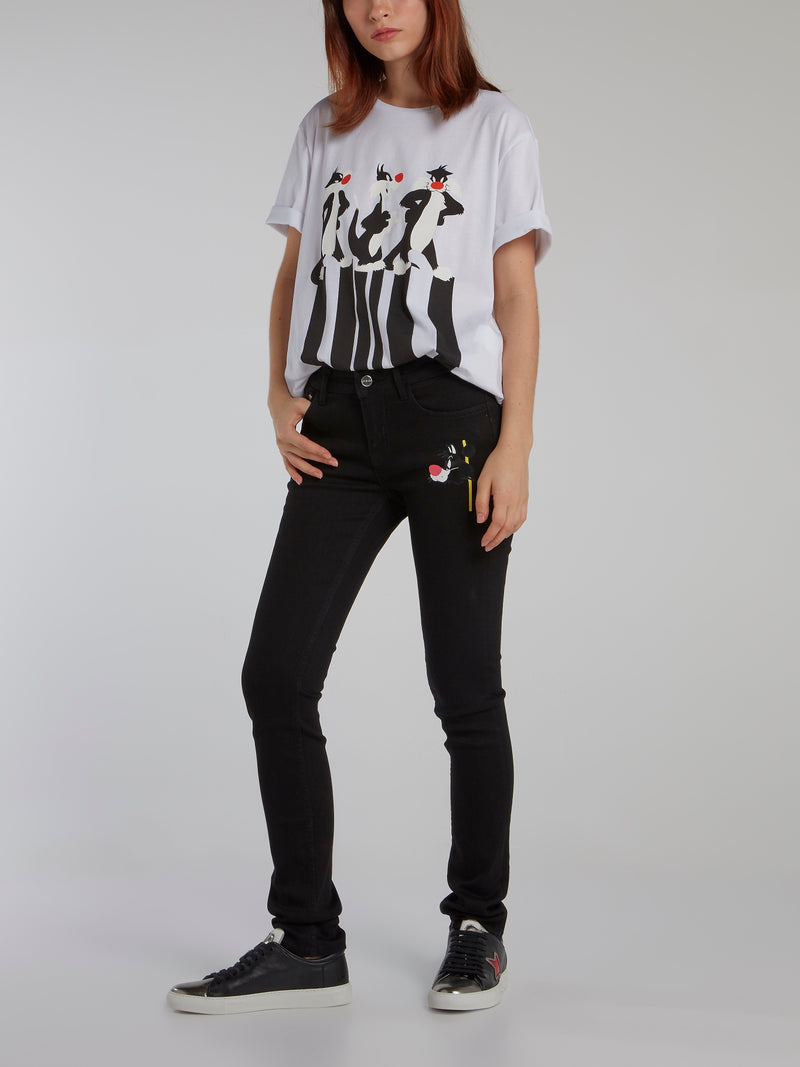 Sylvester The Cat Black Skinny Jeans