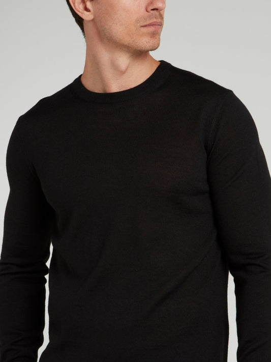 Black Rear Logo Sweater