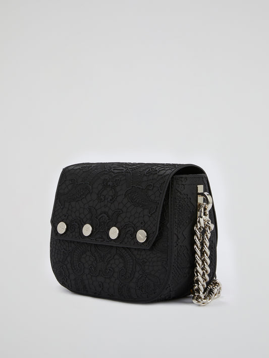Black Mini Dafne Lace Shoulder Bag