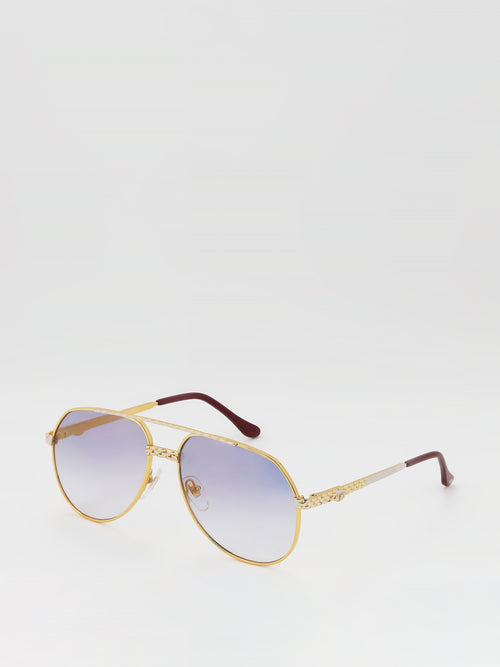 Purple Gradient Two Tone Aviator Sunglasses