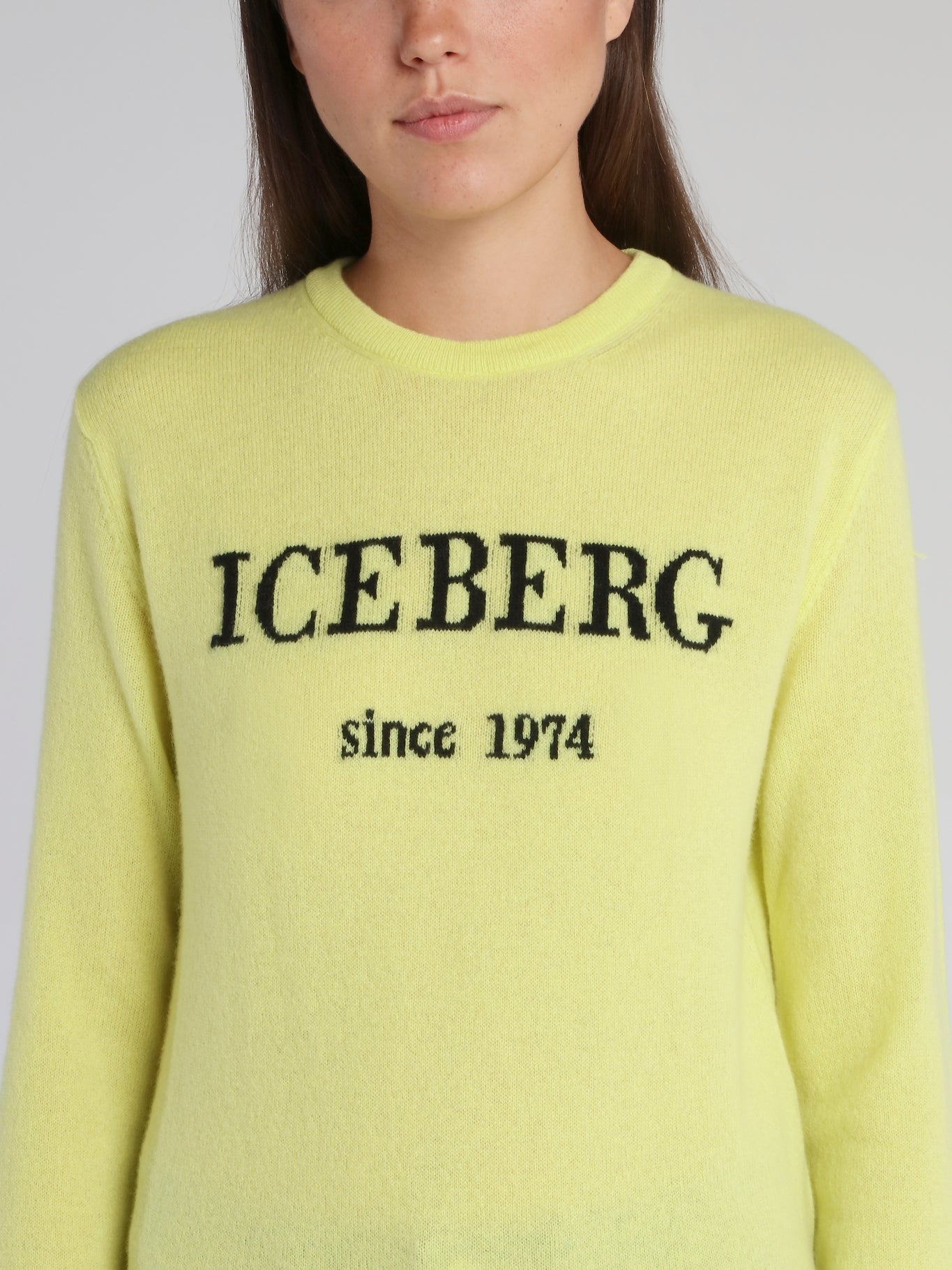 Yellow Logo Cashmere Knitted Sweater