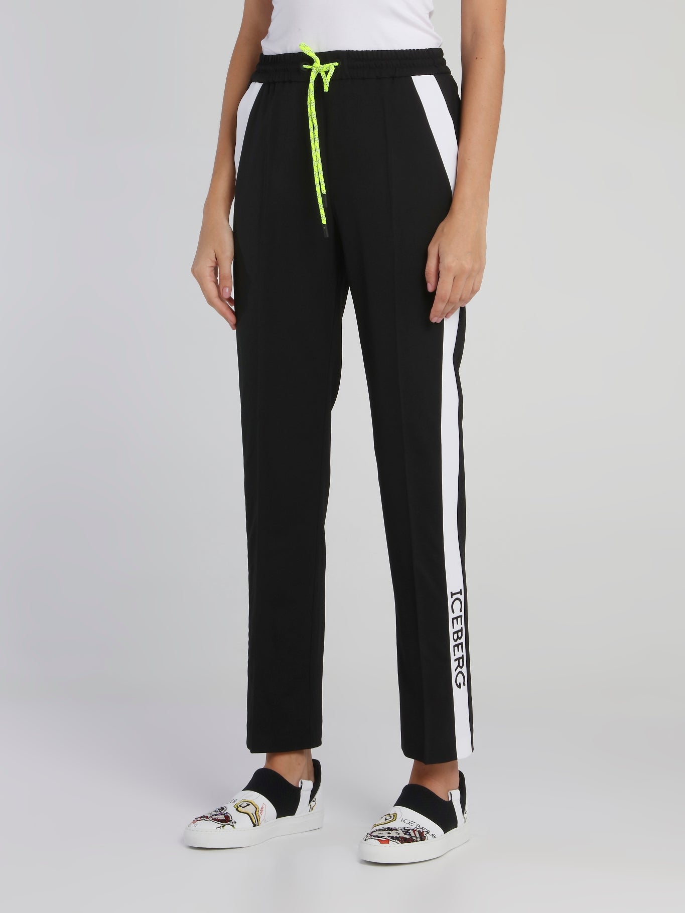 Black Logo Tape Drawstring Active Trousers